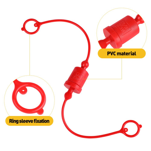 Hydraulisk slangkoppling Dammskydd PVC Röd2Sets 2