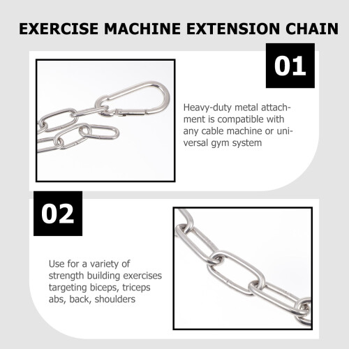 Extension Chain Pull Down Cable for Gym Pulley System 2 Pcs 1