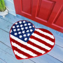 Amerikansk flag hjerte tæppe skridsikkert vaskbart 17x28 tommer