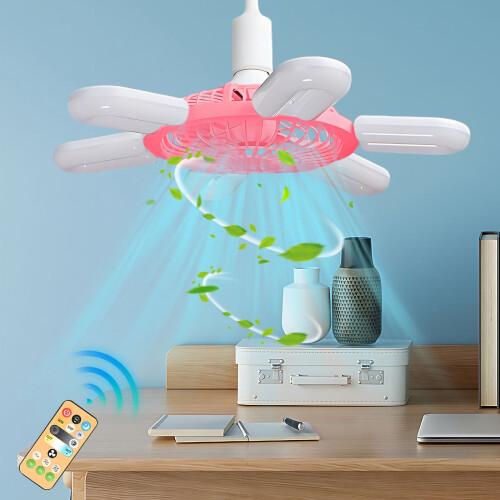 Ventilateur de plafond Maxiaoxia E27 avec éclairage et télécommande 1