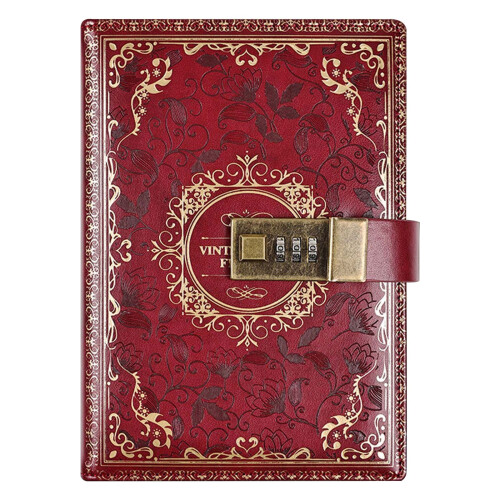 Notebook B6 vintage con lucchetto a password (1 confezione) 1