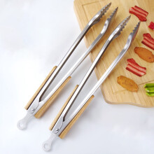 Stainless Steel BBQ Tongs with Anti-Slip Grip 1 Pair