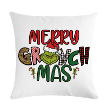 Fundas de almohada navideñas con diseño del monstruo verde, 18x18 pulgadas.