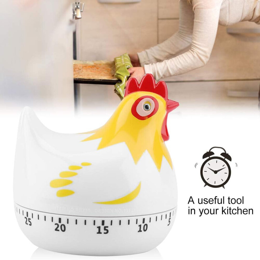 Chicken Pattern Kitchen Countdown Timer White