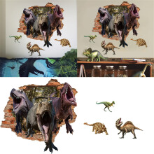 Dinosaur vægklistermærke tegneserie med ødelagt vægdesign 1 stk.