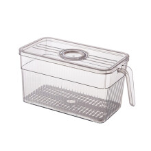 Cestas de almacenamiento de cocina apilables transparentes con asa