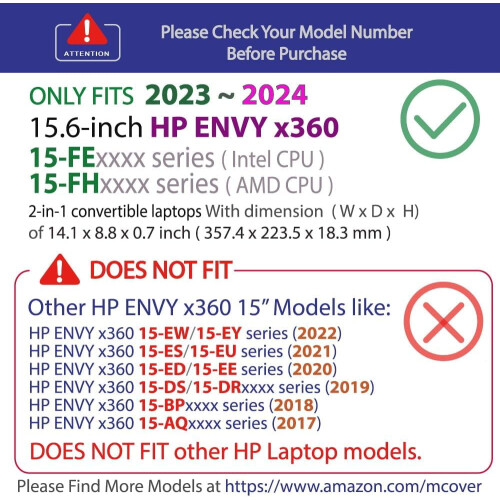 Θήκη φορητού υπολογιστή για μοντέλα HP Envy x360 15,6 ιντσών Intel/AMD 2