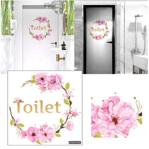 Väggdekor med blomgren för badrumsdörr
