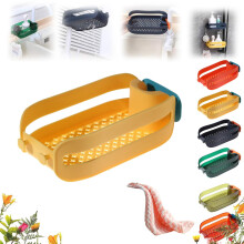 Étagère de rangement pour évier 2 en 1 avec porte-éponges de cuisine