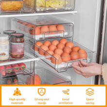 Grusce refrigerator drawers, clear, 2-pack