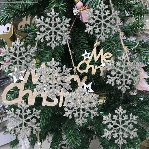 Ensemble de 6 pendentifs flocons de neige pour les décorations de Noël 2