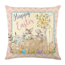Paashaas kussenhoes 18x18 cm Lente woondecoratie