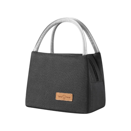 Geïsoleerde canvas lunchtas met grote inhoud