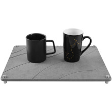 Tapis égouttoir à vaisselle Grusce avec pieds en acier inoxydable, absorbant