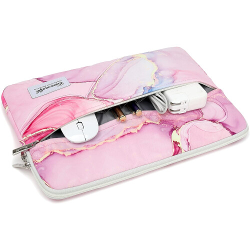 Laptoptasche mit rosa Marmormuster, 14 Zoll 1
