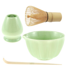 Service à thé Matcha japonais avec bol, fouet et support