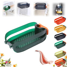 Estante organizador para fregadero 2 en 1, organizador de esponjas de cocina