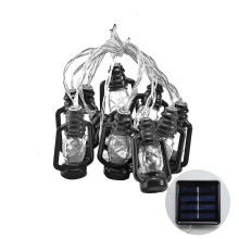 LED fényfüzér retró hengeres lenvászon 10m