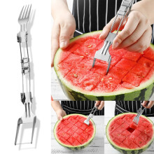 Rostfritt stål 2-i-1 fruktskärare för vattenmelon,