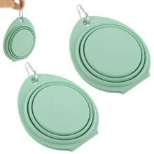 Grusce Foldable Double Dog Bowls Food Grade BPA Free2Pcs