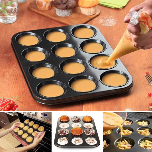 Αντικολλητικό ταψί για μάφιν Food Grade 12 φλιτζανιών 2