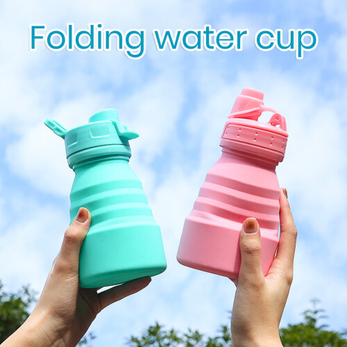 Hesroicy opvouwbare plastic beker 500 ml met deksel 2