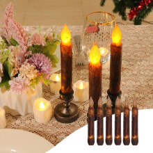 Taper candles flameless with timer6pcs
