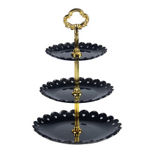 Suporte para bolo de vários andares, redondo, com 3 níveis, para exibição de sobremesas.