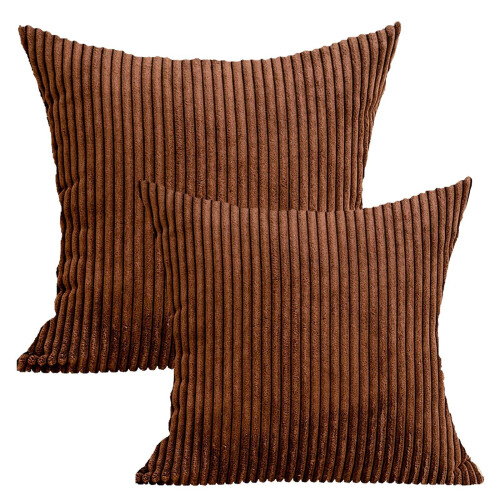 Marineblauwe gestreepte polyester kussensloop 20" x 20" (2 stuks)