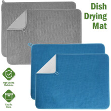 Tapis égouttoir à vaisselle en microfibre Grusce, 61 x 43 cm (lot de 2)