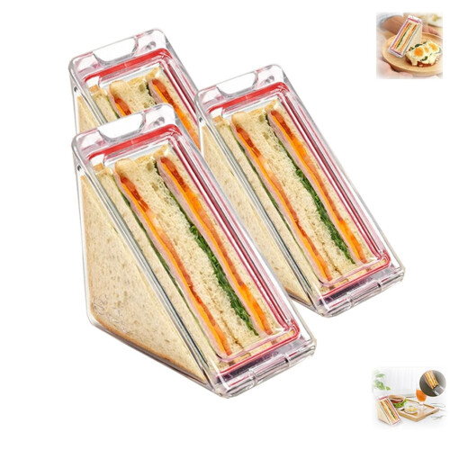 Wiederverwendbare dreieckige Sandwichdose mit Deckel (1 Stück)