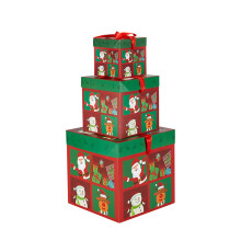 Plaid Christmas nesting boxes with lids3pcs