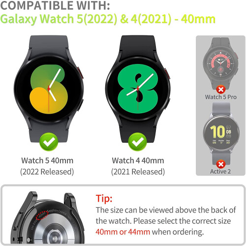 Θήκη προστασίας οθόνης Samsung Galaxy Watch4/5 40mm, συσκευασία 2 τεμαχίων 1