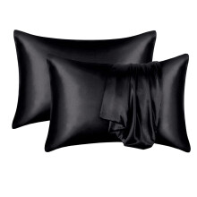 Taies d'oreiller en soie style méditerranéen couleur unie (paire)