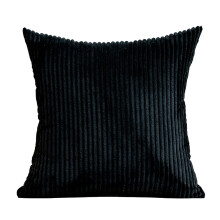 Housse de coussin en velours côtelé uni 45 x 45 cm