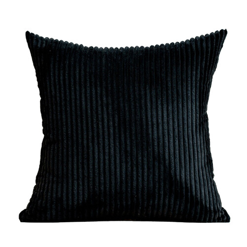 Housse de coussin en velours côtelé uni 45 x 45 cm
