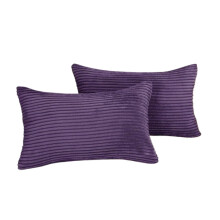 Housses de coussin en velours côtelé violet, 30 x 50 cm, lot de 2