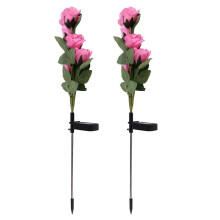 Solar RoseLamp Simulation Flower Ground Insertion Lights Garden Decoration Lawn Lights Outdoor Garden Waterproof Light,C