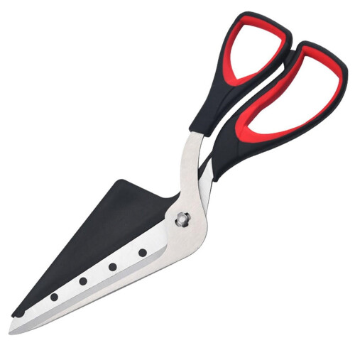 Küchenschere, lebensmittelechter Edelstahl, 27 cm, Schwarz/Rot