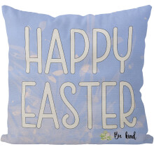 Housse de coussin douce de Pâques à motif œufs de lapin en polyester et lin