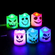 Halloween LED-Kürbiskerzenlichter mit Farbwechsel, 6 Stück