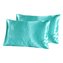 Housses de coussin en satin bleu clair 40 x 50 cm (2 pièces)