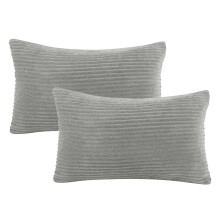 Housse de coussin rectangulaire en velours côtelé à rayures, 30 cm