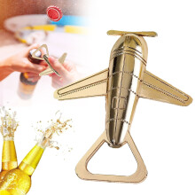Ouvre-bouteille en métal en forme d'avion (1 pièce)
