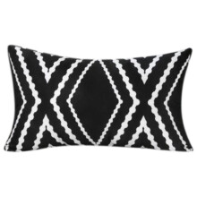 Ensemble de housses de coussin 30 x 38 cm, respirantes, modernes et géométriques, noires