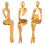 Statuette de penseur en résine Grusce dorée (3 pièces) 7