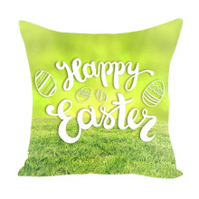 Housses de coussin de Pâques 45 x 45 cm en coton, motif floral lapin et œuf