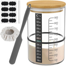 Sauerteig-Starterset mit Fütterungsband, Thermometer und Teigschaber