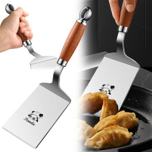Grillforgató spatula rozsdamentes acélból, fa nyéllel1