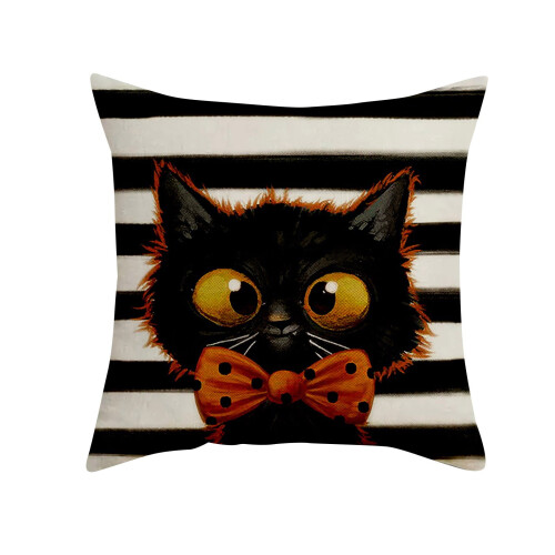 Housses de coussin Halloween en lin 45 x 45 cm